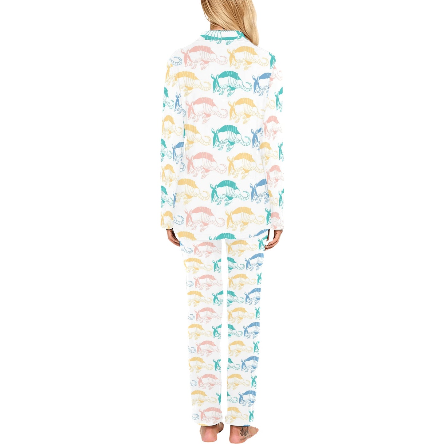 Armadillo Pattern Print Design 05 Women's Long Pajama Set