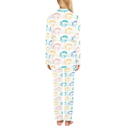 Armadillo Pattern Print Design 05 Women's Long Pajama Set