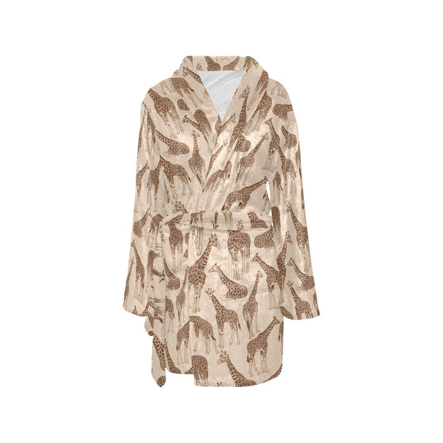 Giraffe Pattern Design Print Women's Fleece Robe