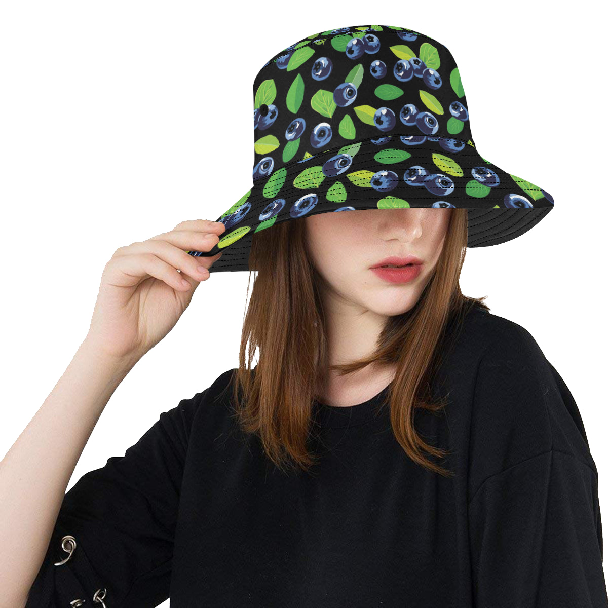 Blueberry Pattern Print Design BB03 Unisex Bucket Hat
