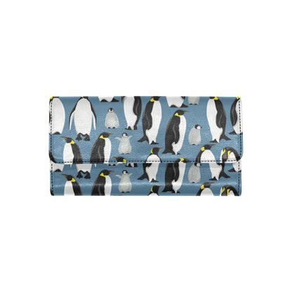 Penguin Pattern Print Design A03 Women's Trifold Wallet