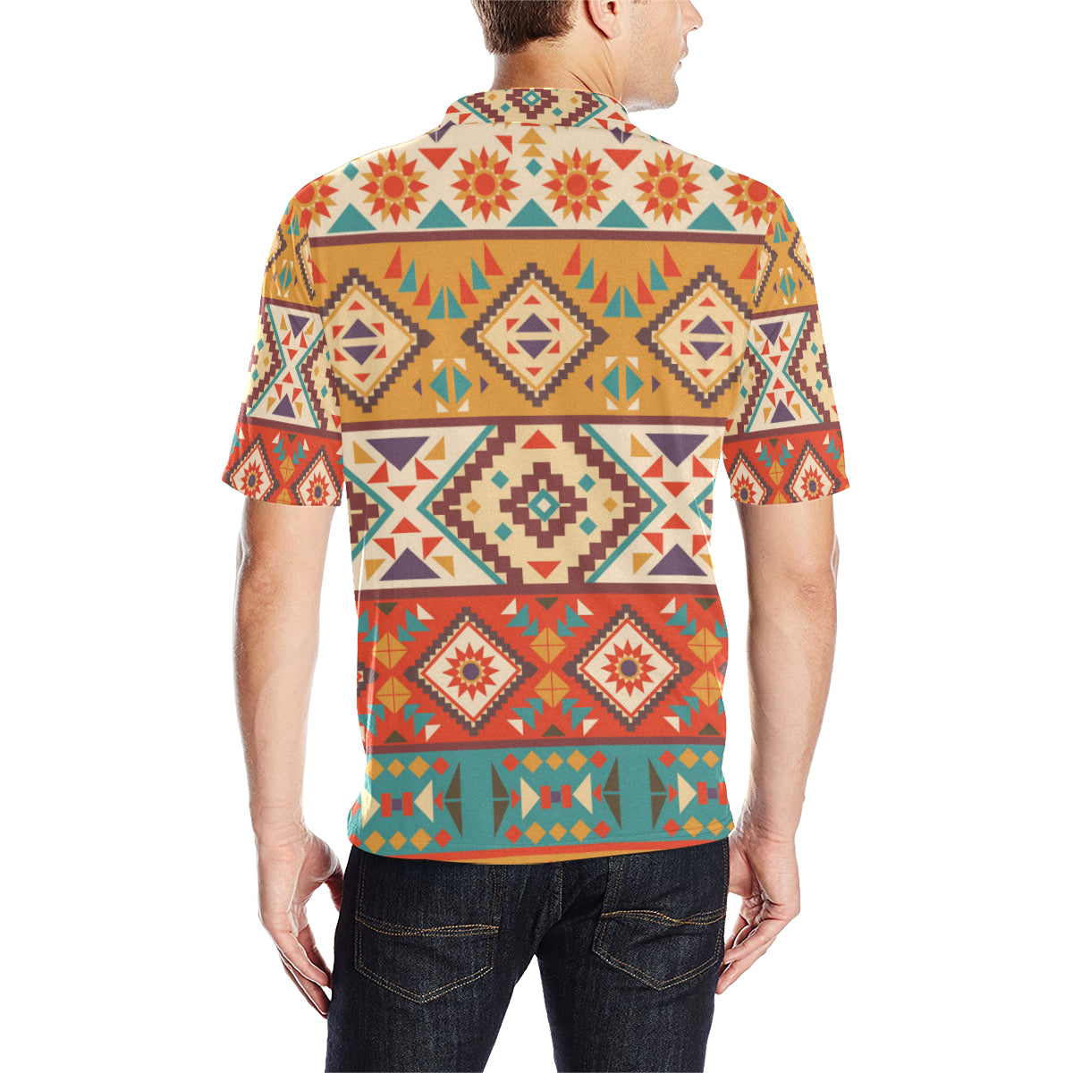 Navajo Pattern Print Design A01 Men Polo Shirt