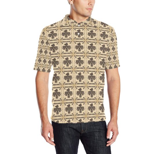 Native American Themed Design Print Men Polo Shirt