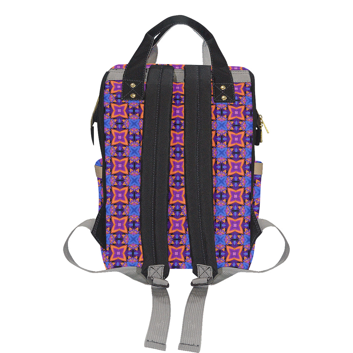 kaleidoscope Purple Orange Print Design Diaper Bag Backpack