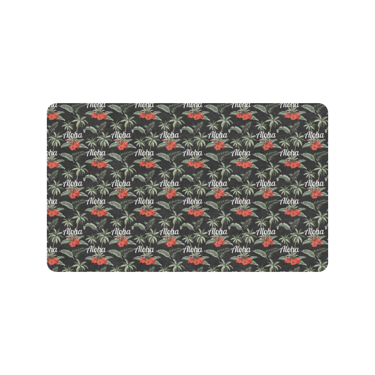 Aloha Palm Tree Design Themed Print Rubber Doormat