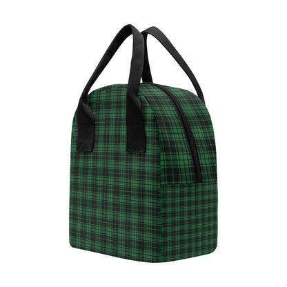 Green Tartan Plaid Pattern Insulated Lunch Bag