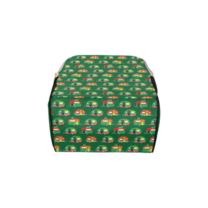 Camper Camping Christmas Themed Print Diaper Bag Backpack