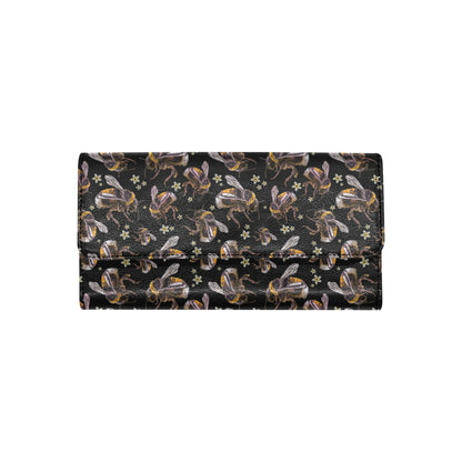 Bee Pattern Print Design 04 Women's Trifold Wallet