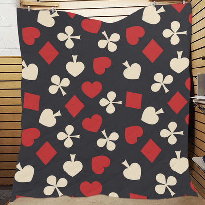 Poker Cards Pattern Print Design A02 Premium Quilt