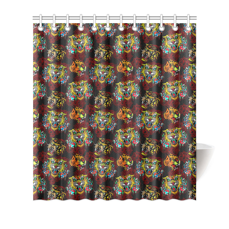 Tattoo Tiger Colorful Design Shower Curtain
