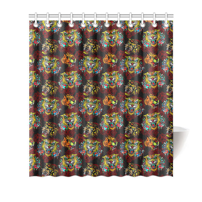 Tattoo Tiger Colorful Design Shower Curtain