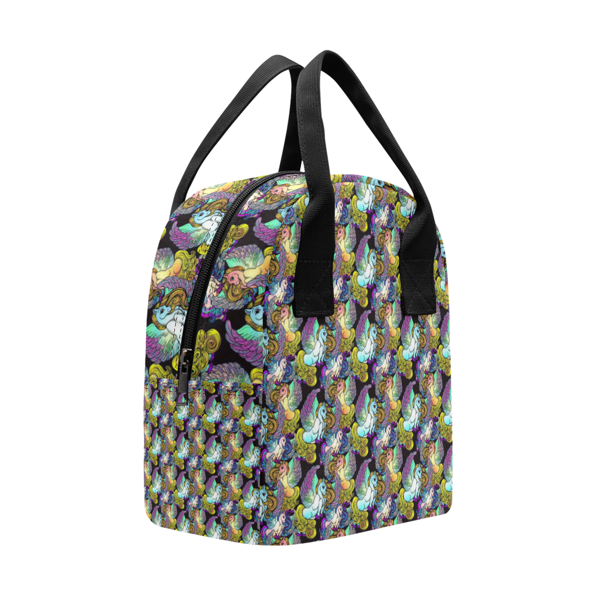 Unicorn With Wings Print Pattern Insulated Lunch Bag