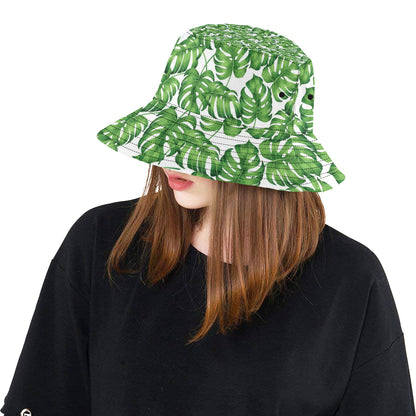 Palm Leaves Pattern Print Design PL08 Unisex Bucket Hat