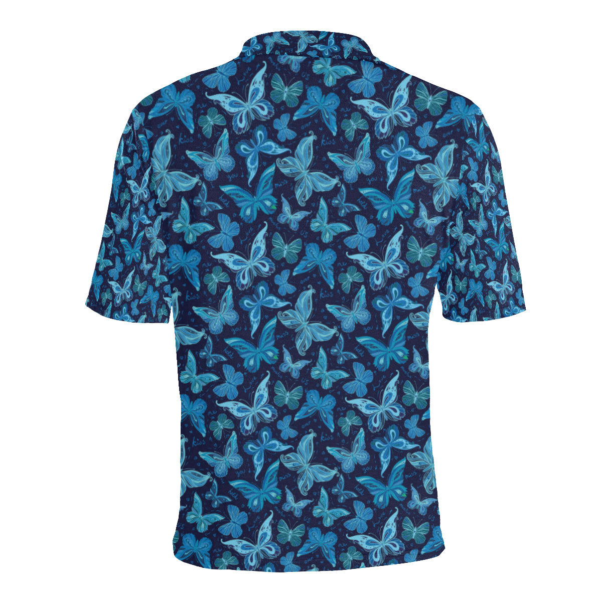 Butterfly Pattern Print Design 03 Men Polo Shirt