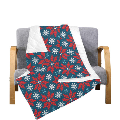 Poinsettia Pattern Print Design A02 Premium Quilt