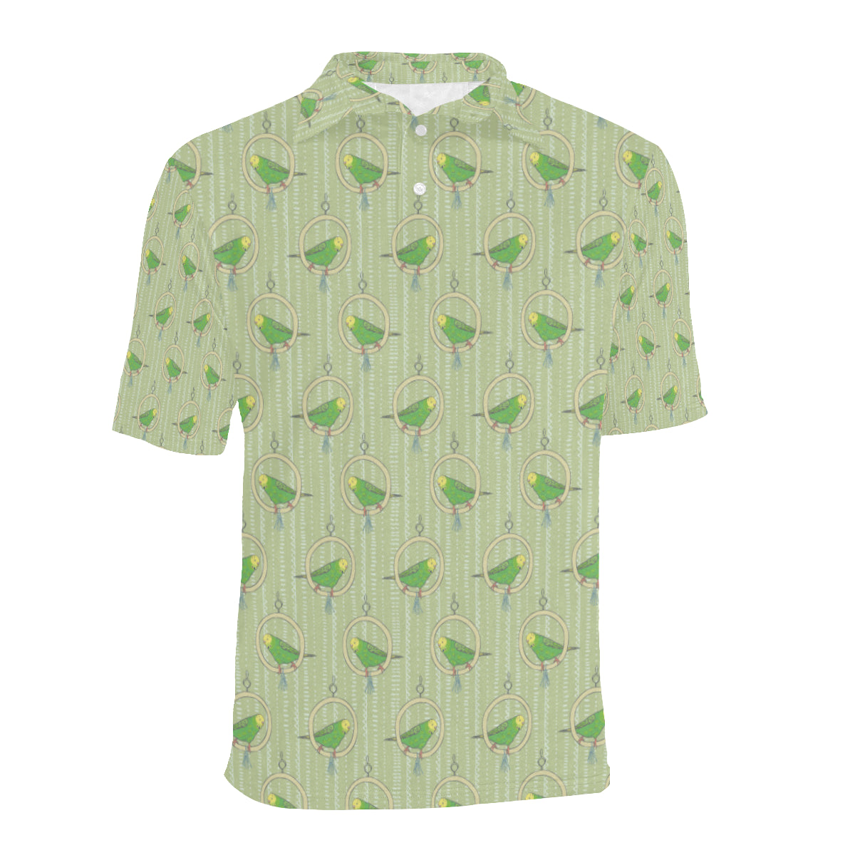 Budgerigar Pattern Print Design 02 Men Polo Shirt