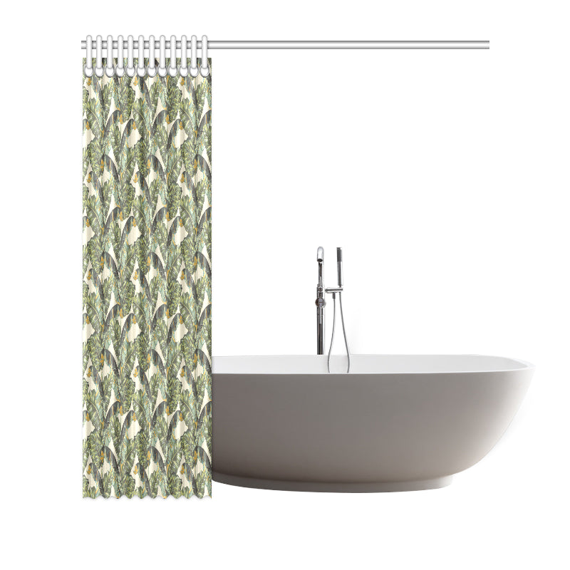 Banana Leaf Pattern Print Design 04 Shower Curtain