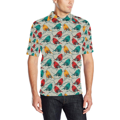 Birds Pattern Print Design 04 Men Polo Shirt