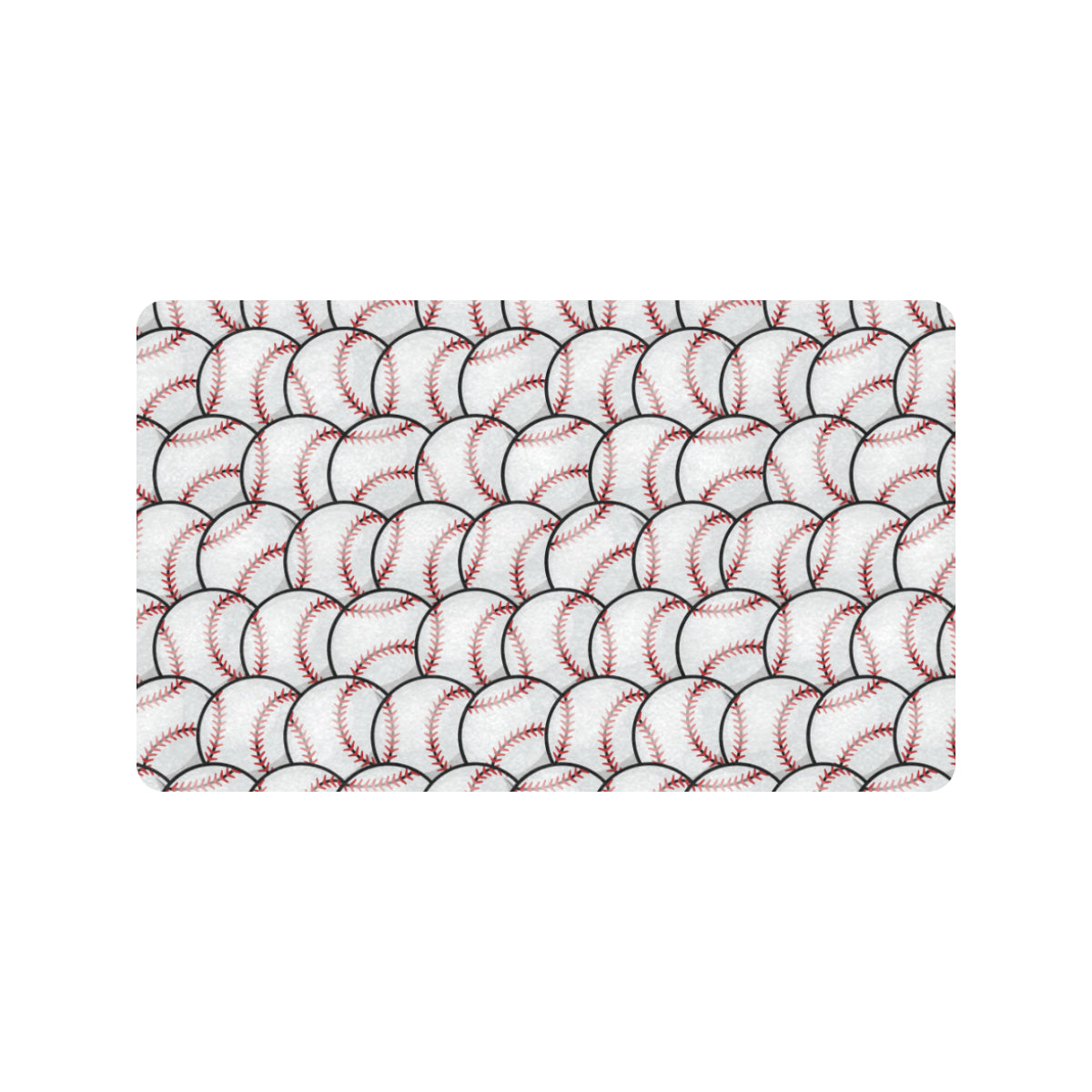 Baseball Pattern Rubber Doormat