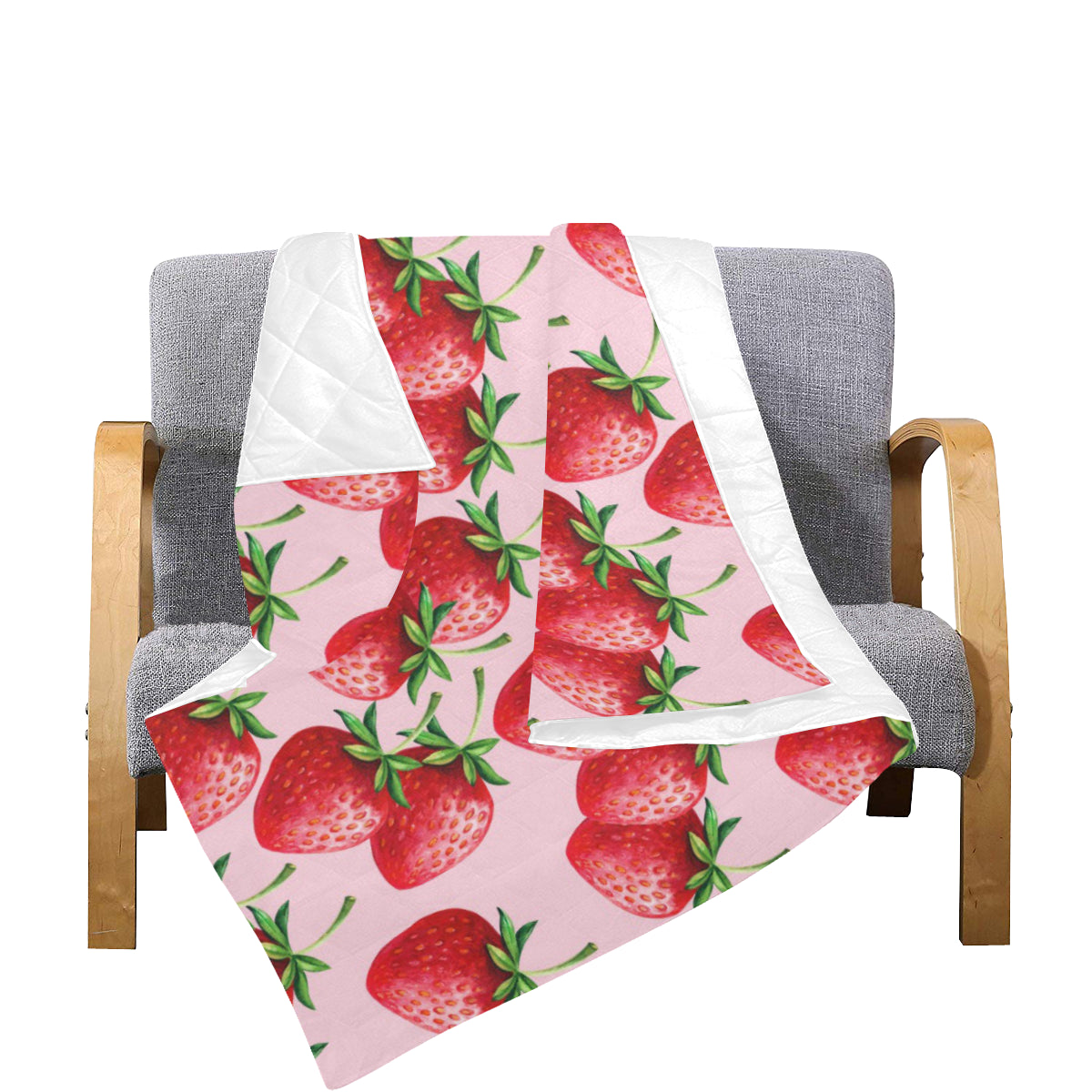 Strawberry Pattern Print Design SB03 Premium Quilt