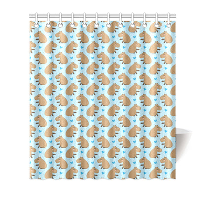 Capybara Pattern Print Design 01 Shower Curtain