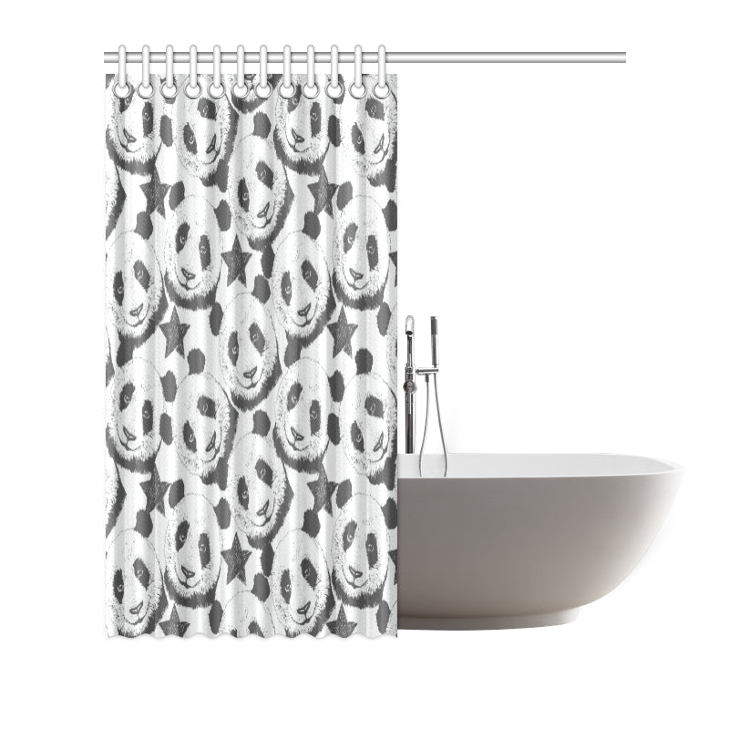 Panda Pattern Print Design A02 Shower Curtain