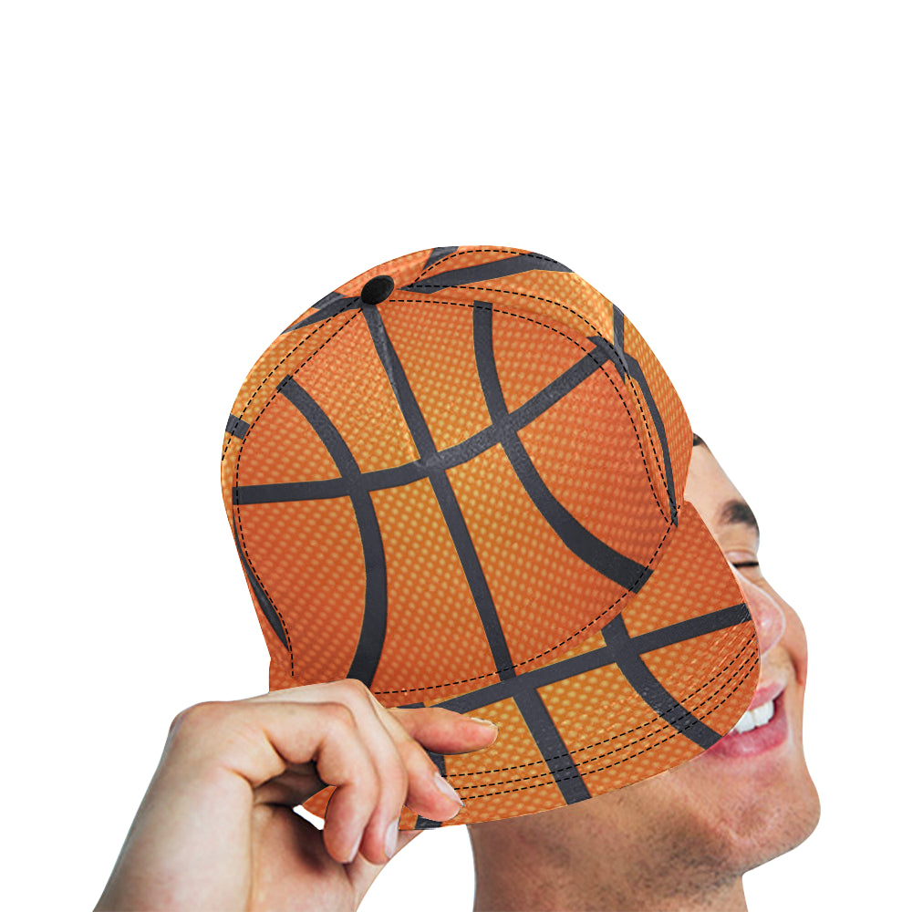 Basketball Texture Print Pattern Snapback Cap