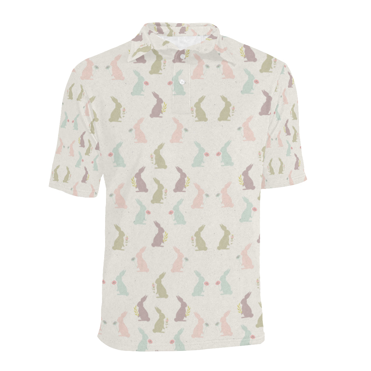 Bunny Pattern Print Design 05 Men Polo Shirt