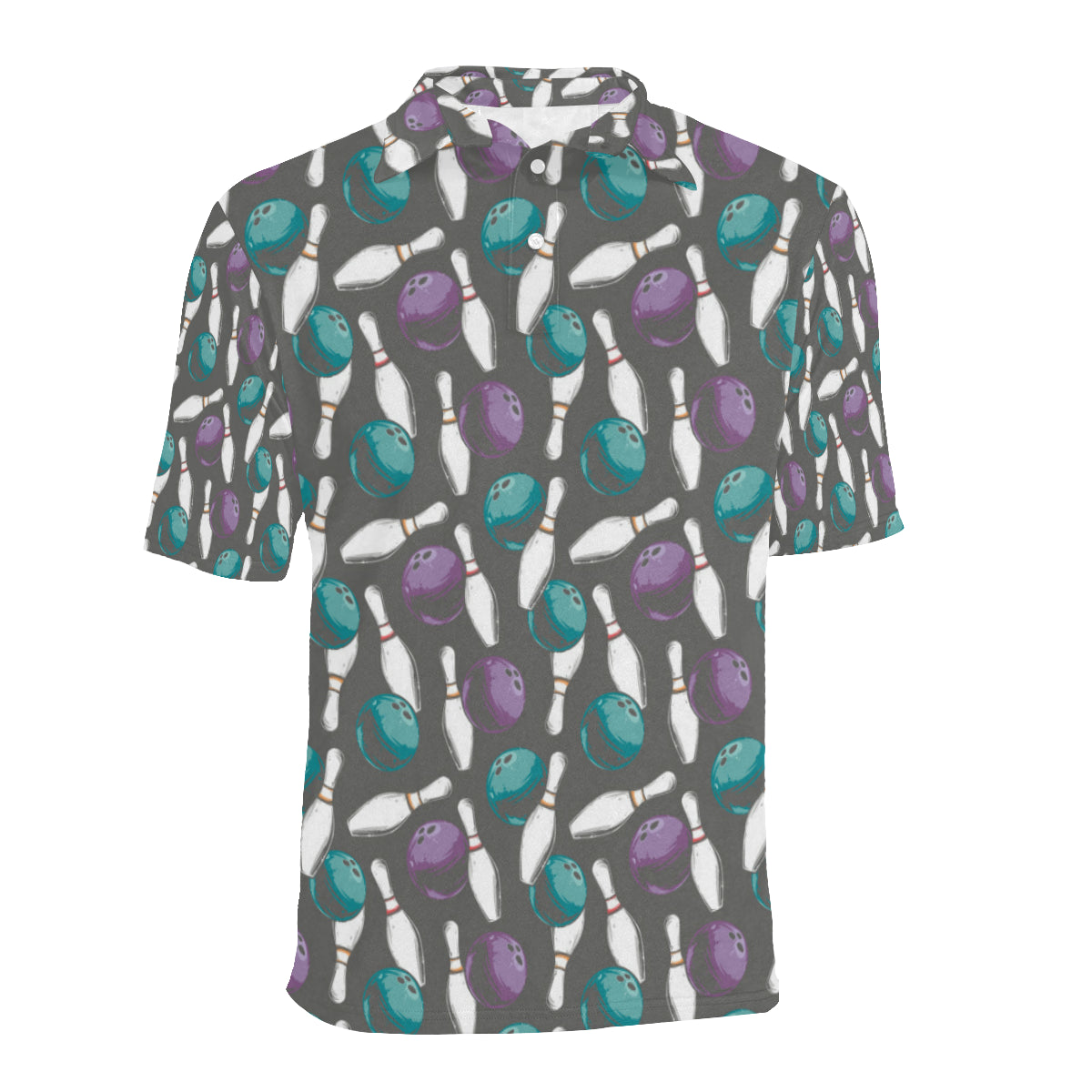 Bowling Pattern Print Design 03 Men Polo Shirt