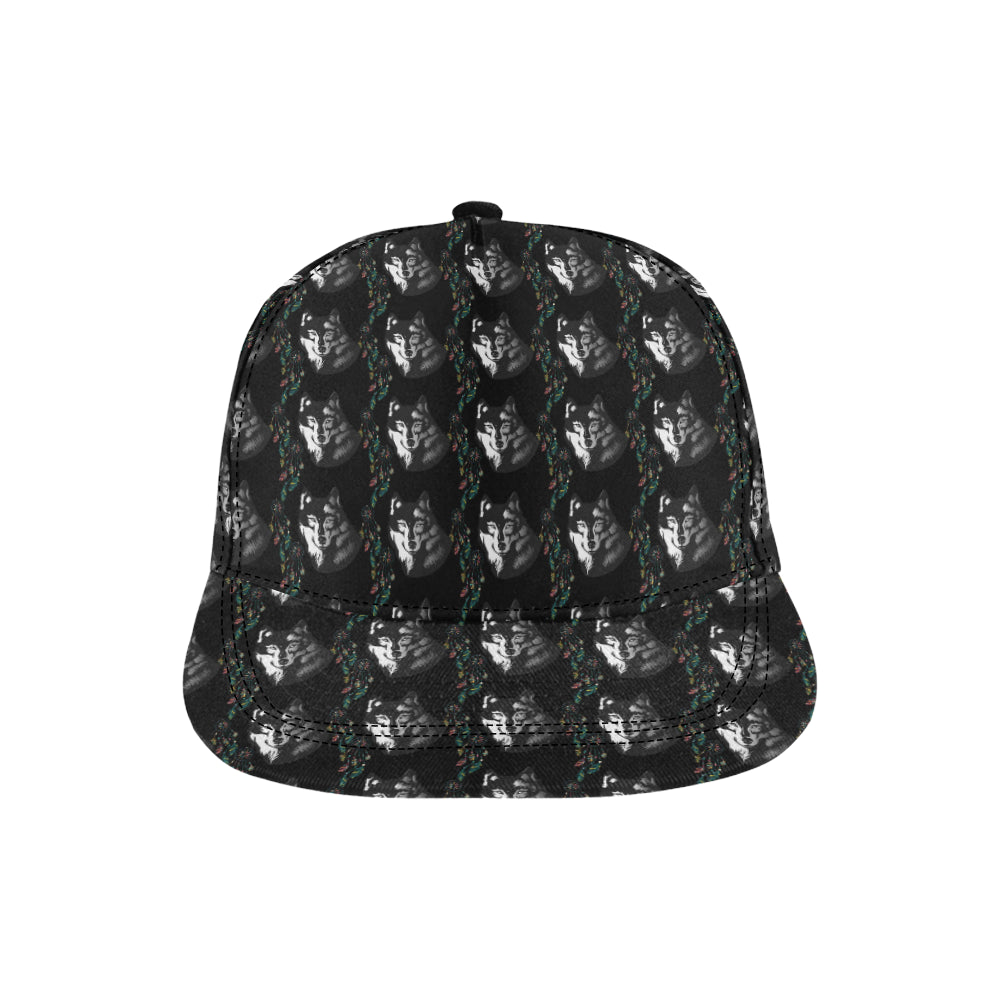 Wolf Black Dream Catcher Design Print Snapback Cap