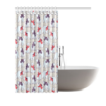 Polar Bear Pattern Print Design PB04 Shower Curtain