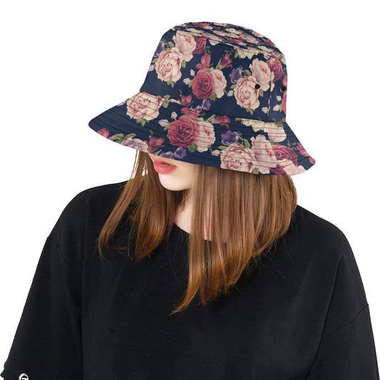 Peony Pattern Print Design PE03 Unisex Bucket Hat