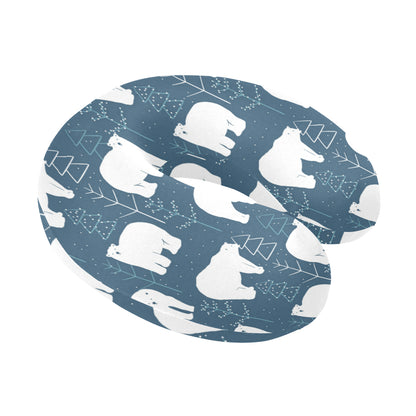 Polar Bear Pattern Print Design A01 U-Shaped Travel Neck Pillow