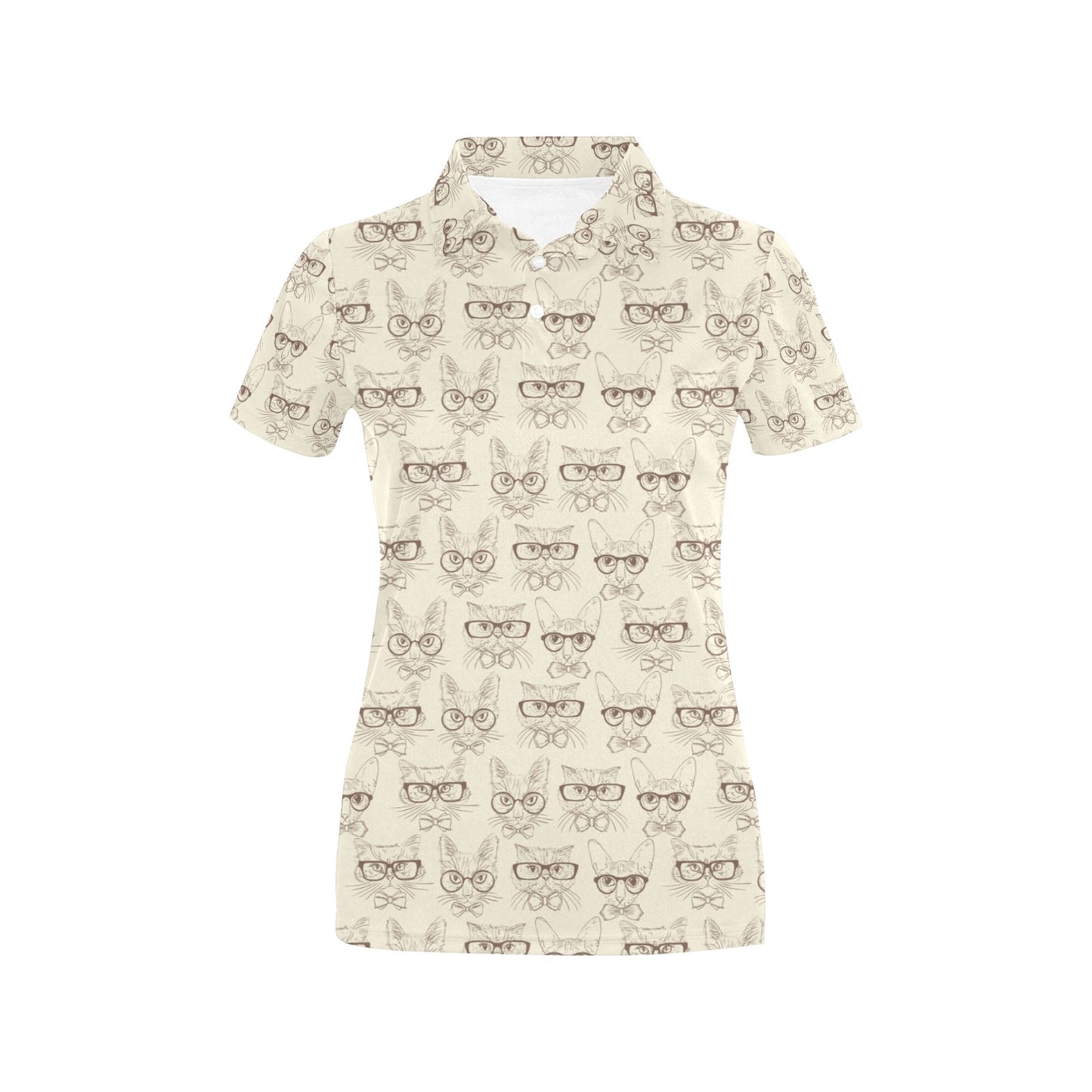 Cat Pattern Print Design 02 Women's Polo Shirt