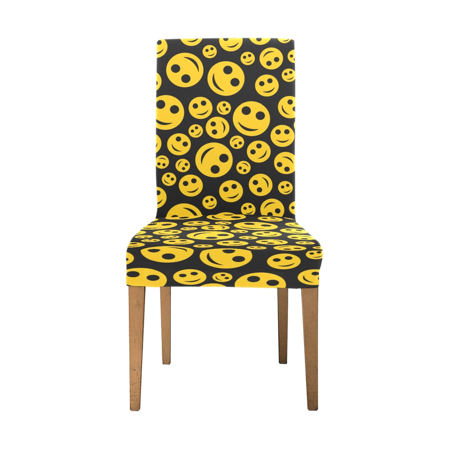 Smiley Face Emoji Print Design LKS304 Dining Chair Slipcover