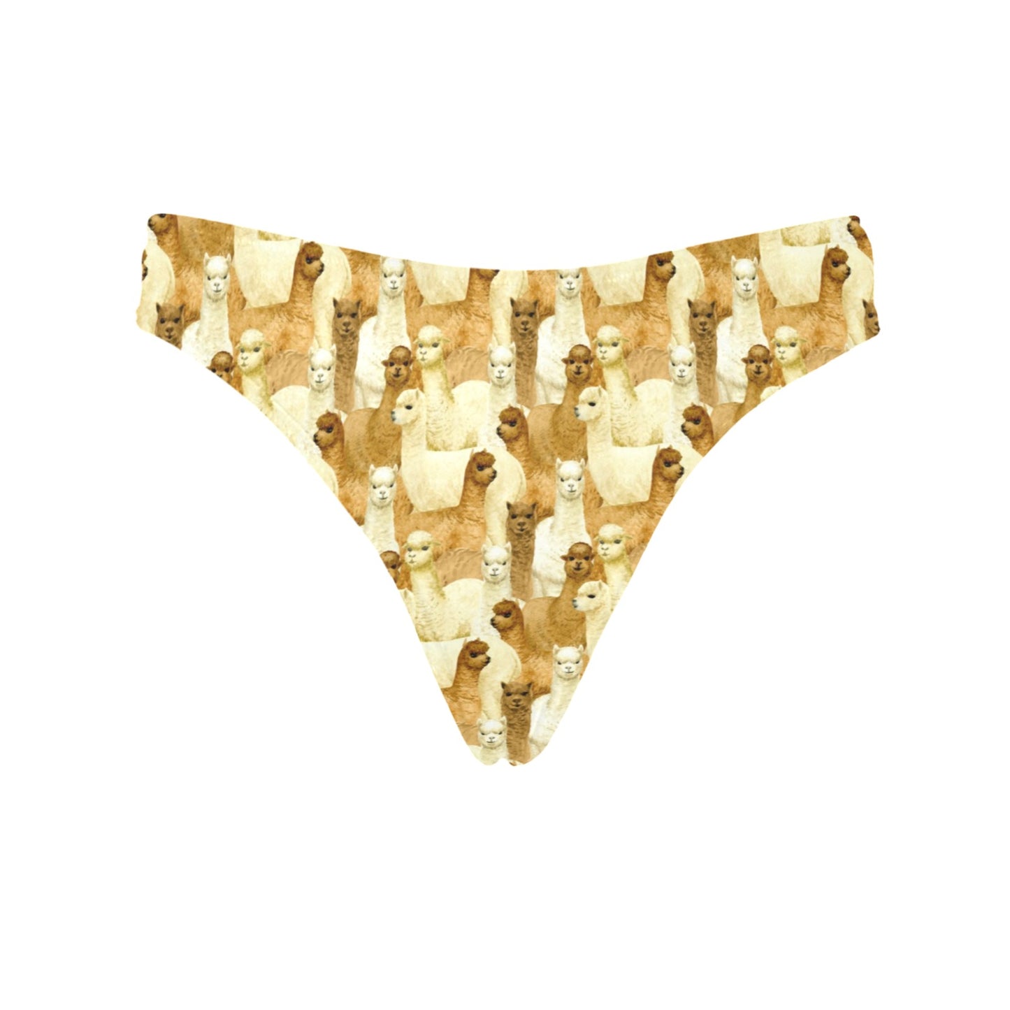 Alpaca Watercolor Design Themed Print Women's Thongs