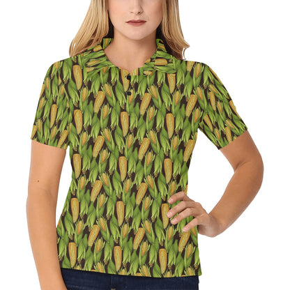 Agricultural Corn cob Print Women's Polo Shirt