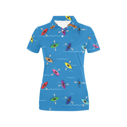 Kayak Pattern Print Design 03 Women's Polo Shirt