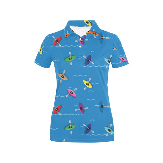 Kayak Pattern Print Design 03 Women's Polo Shirt