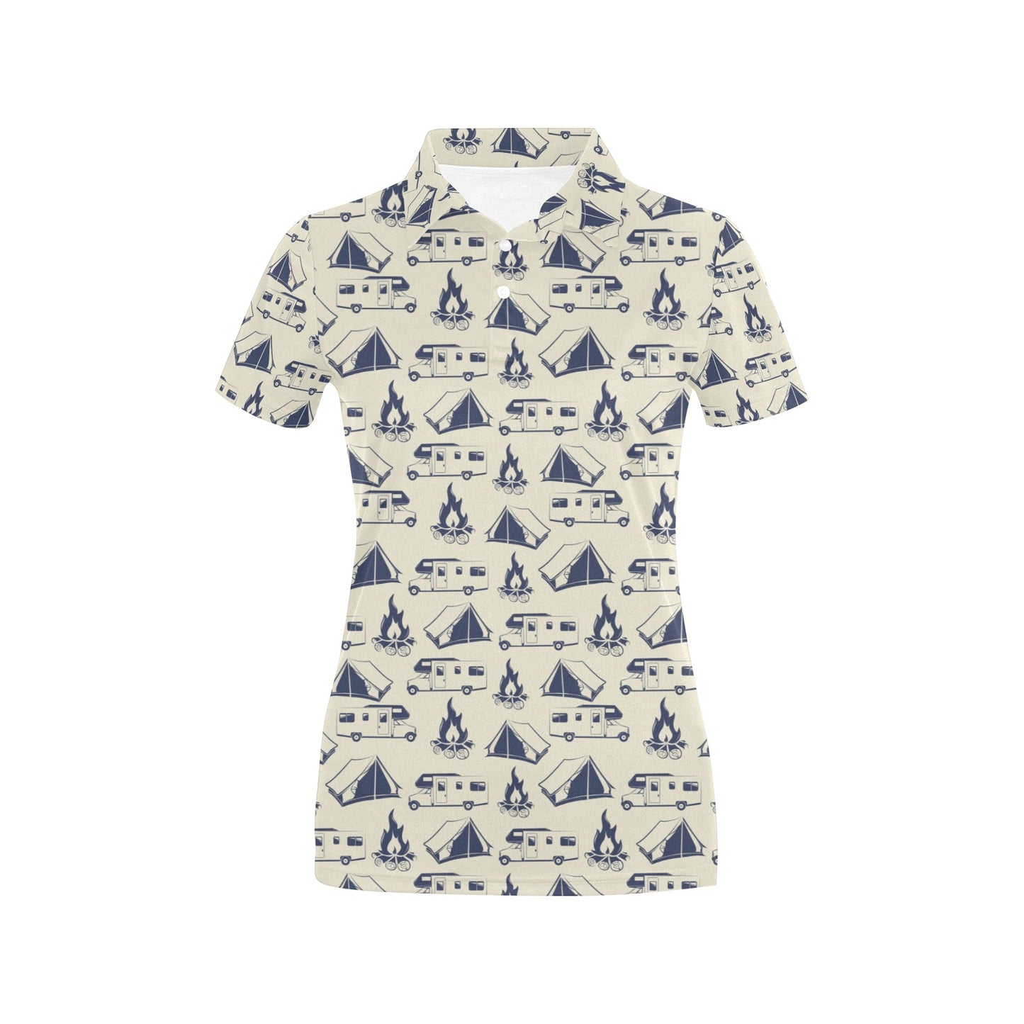 Campfire Pattern Print Design 01 Women's Polo Shirt