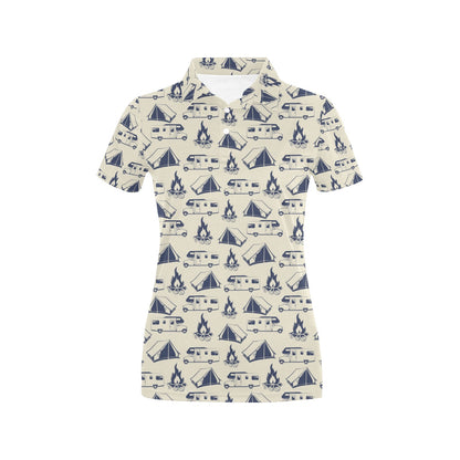 Campfire Pattern Print Design 01 Women's Polo Shirt