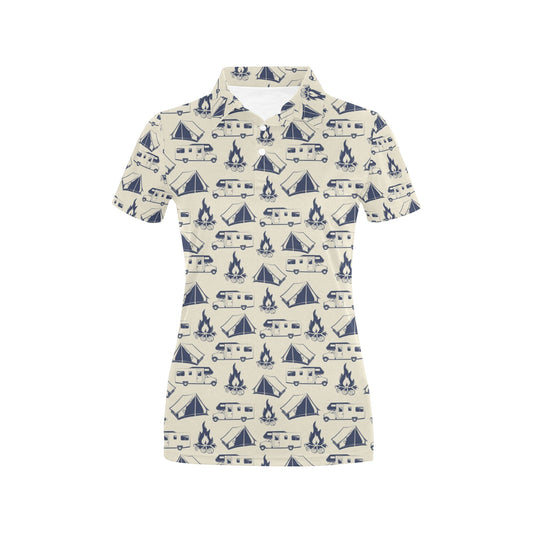 Campfire Pattern Print Design 01 Women's Polo Shirt