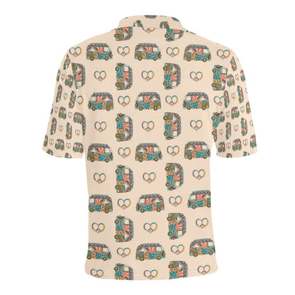 Hippie Van Peace Print Design LKS303 Men Polo Shirt