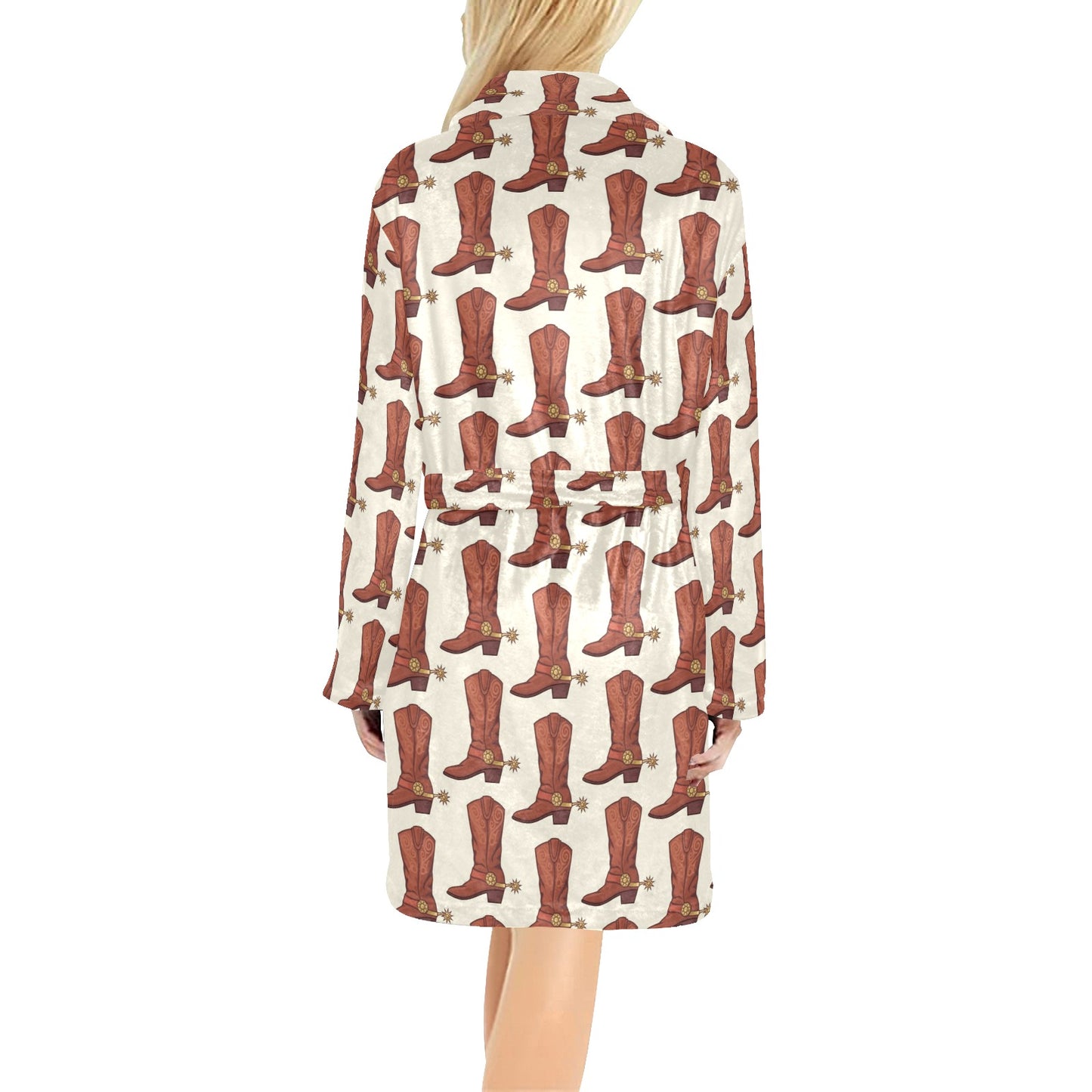 Cowboy Pattern Print Design 06 Women's Fleece Robe