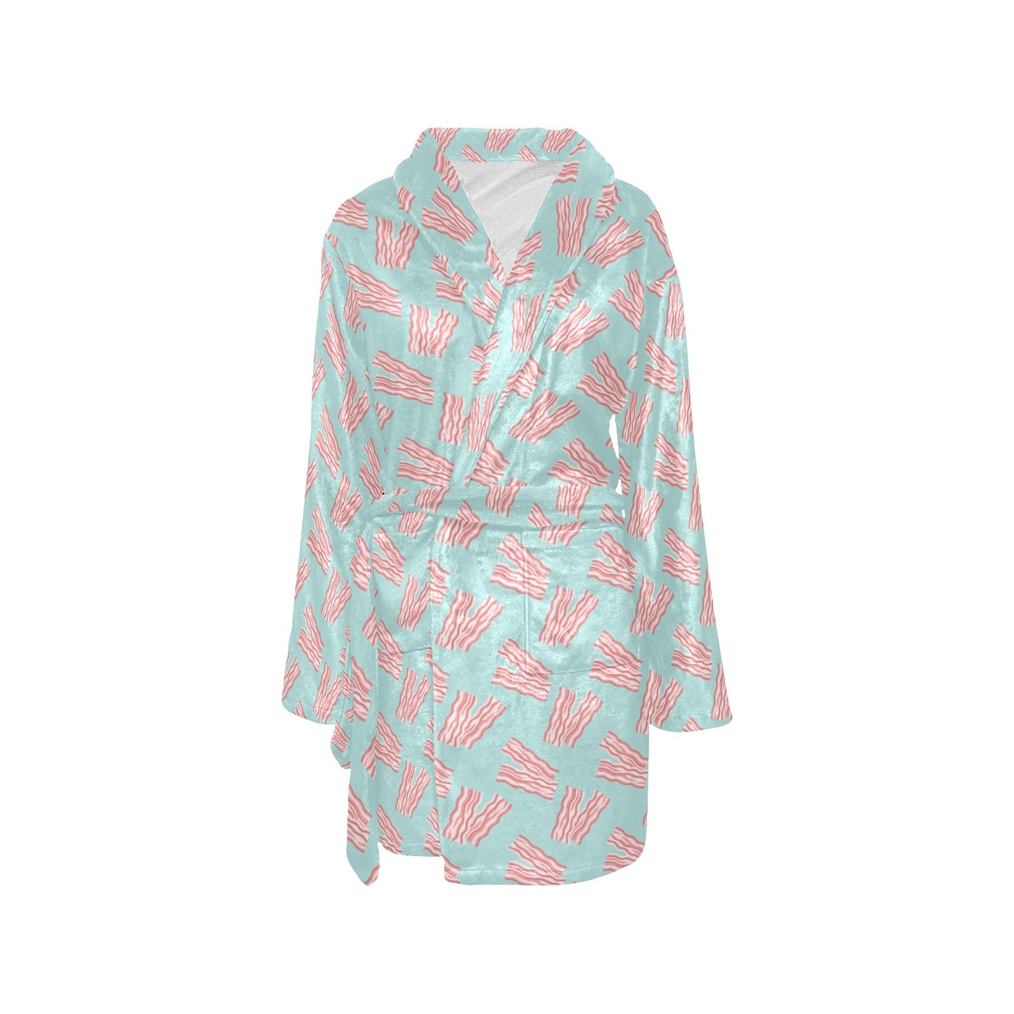 Bacon Pattern Print Design 04 Women's Fleece Robe