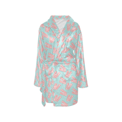 Bacon Pattern Print Design 04 Women's Fleece Robe
