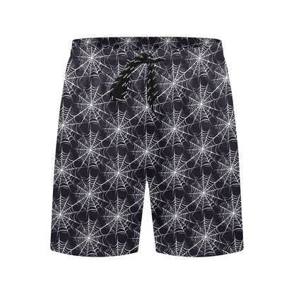 Spider Web Print Design LKS303 Men's Swim Trunks Beach Shorts