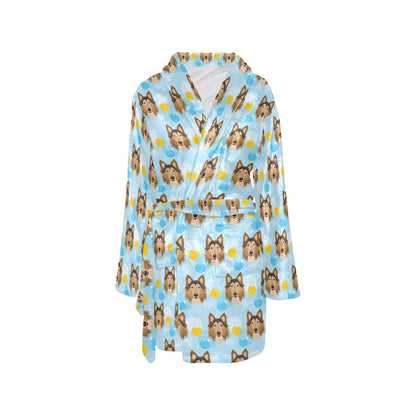 Collies Pattern Print Design 02 Women's Fleece Robe