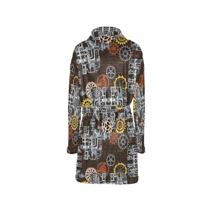 Mechanic Pattern Print Design 04 Women's Fleece Robe