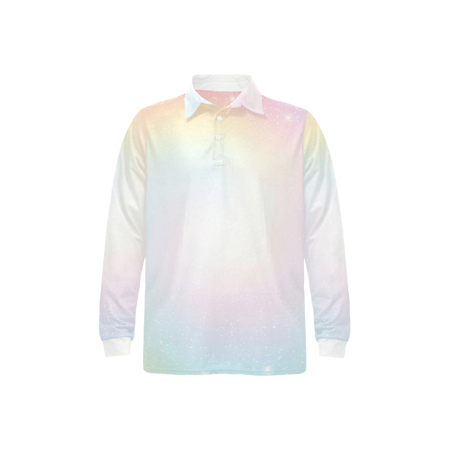 Nebula Pattern Print Design A02 Long Sleeve Polo Shirt For Men's